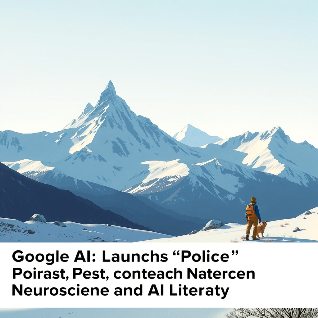 Redaktionelle Illustration zu Google AI startet „Polar Peaks“-Lektion zu Neurowissenschaft und KI-Kompetenz