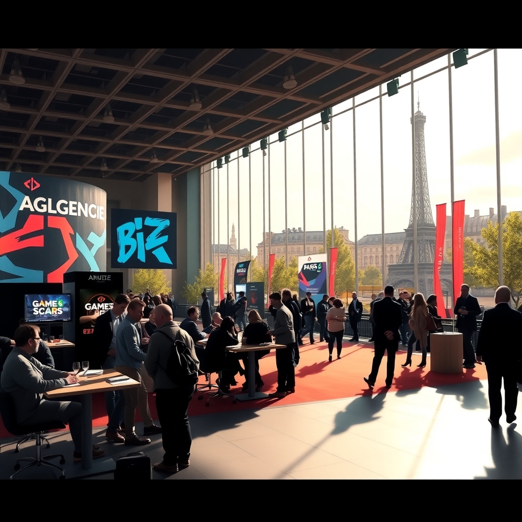 Redaktionelle Illustration zu Paris Game Biz zeigt vorsichtigen Optimismus angesichts lokaler und branchenweiter Turbulenzen